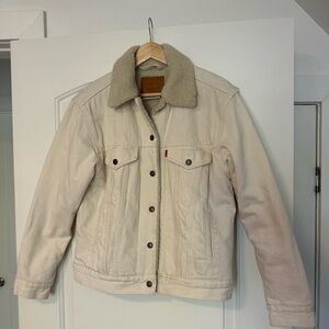 Levi’s white denim Sherpa jacket SM